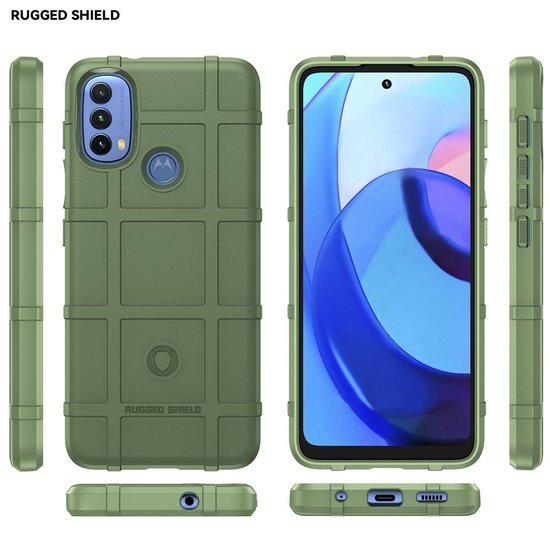 Motorola Moto E20 / E30 / E40 Hoesje - Mobydefend Rugged Shield TPU Backcover - Groen