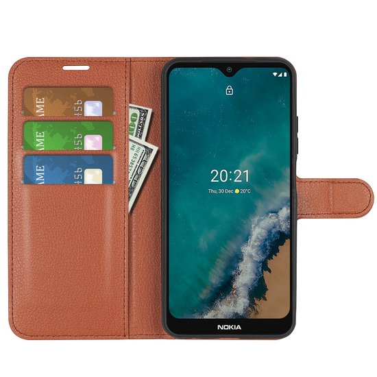 Nokia G50 Hoesje, MobyDefend Kunstleren Wallet Book Case, Bruin