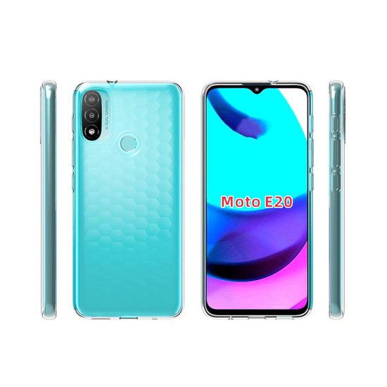 Motorola Moto E20 / E30 / E40 Hoesje, MobyDefend Transparante TPU Gelcase, Volledig Doorzichtig