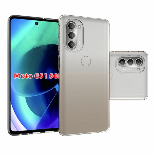 Motorola Moto G51 Hoesje - MobyDefend Transparante TPU Backcover - Volledig Doorzichtig