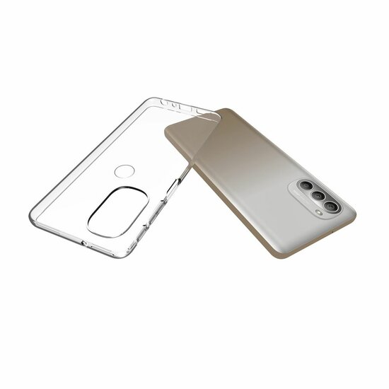 Motorola Moto G51 Hoesje, MobyDefend Transparante TPU Gelcase, Volledig Doorzichtig