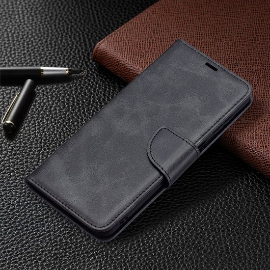 Samsung Galaxy M52 Hoesje, MobyDefend Wallet Book Case Met Koord, Zwart
