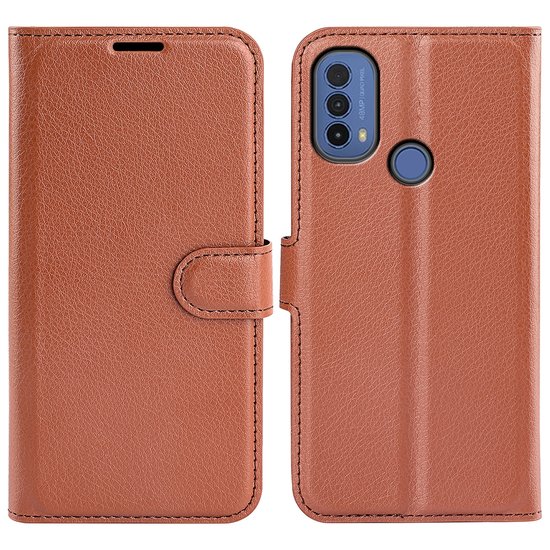 Motorola Moto E20 / E30 / E40 Hoesje, MobyDefend Kunstleren Wallet Book Case, Bruin