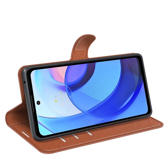 Motorola Moto E20 / E30 / E40 Hoesje - MobyDefend Kunstleren Wallet Book Case (Sluiting Voorkant) - Bruin