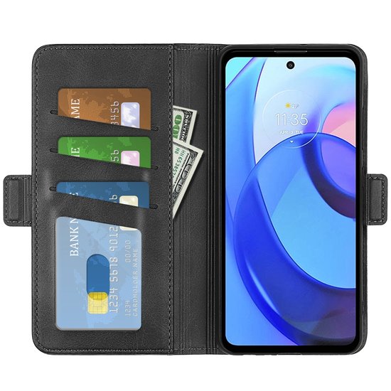 Motorola Moto E20 / E30 / E40 Hoesje - MobyDefend Luxe Wallet Book Case (Sluiting Zijkant) - Zwart