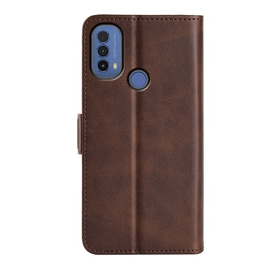 Motorola Moto E20 / E30 / E40 Hoesje, MobyDefend Luxe Wallet Book Case (Sluiting Zijkant), Bruin