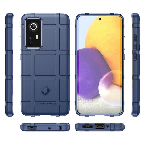 Xiaomi 12 / 12X Hoesje - Mobydefend Rugged Shield TPU Backcover - Blauw