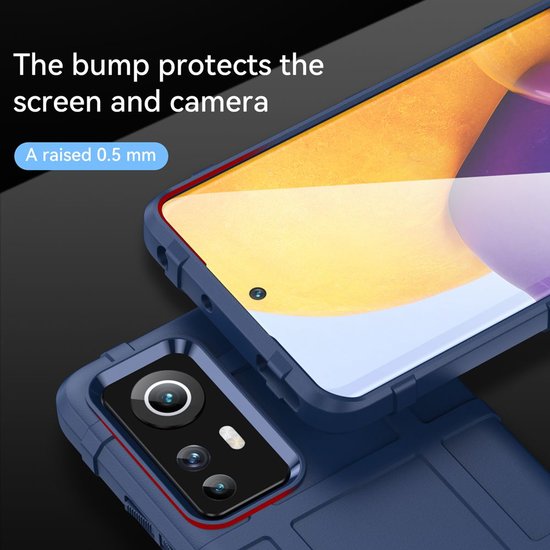 Xiaomi 12 / 12X Hoesje - Mobydefend Rugged Shield TPU Backcover - Blauw