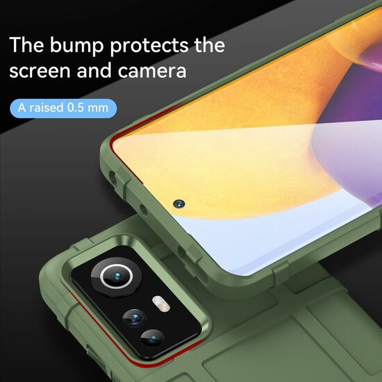 Xiaomi 12 / 12X Hoesje - Mobydefend Rugged Shield TPU Backcover - Groen