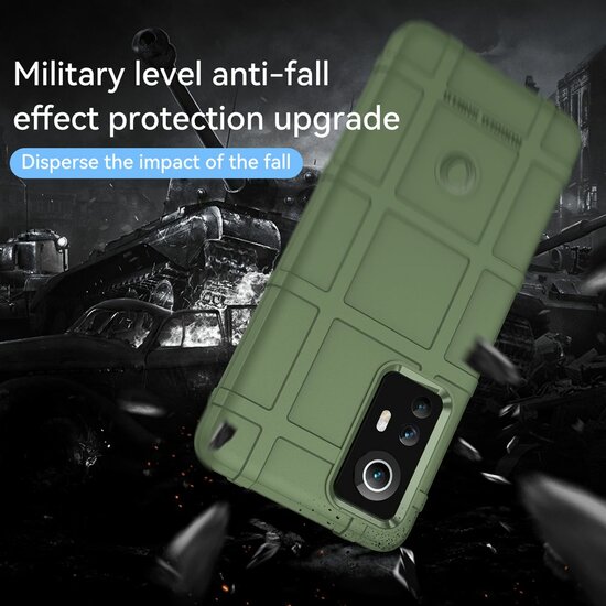 Xiaomi 12 / 12X Hoesje - Mobydefend Rugged Shield TPU Backcover - Groen