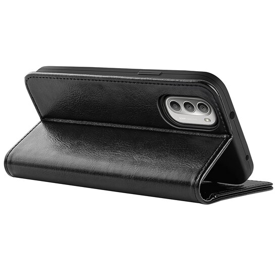Motorola Moto G51 Hoesje, MobyDefend Wallet Book Case (Sluiting Achterkant), Zwart