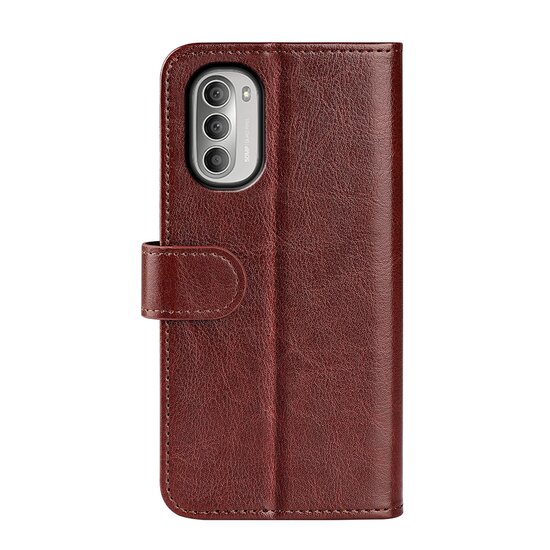 Motorola Moto G51 Hoesje - MobyDefend Wallet Book Case (Sluiting Achterkant) - Bruin