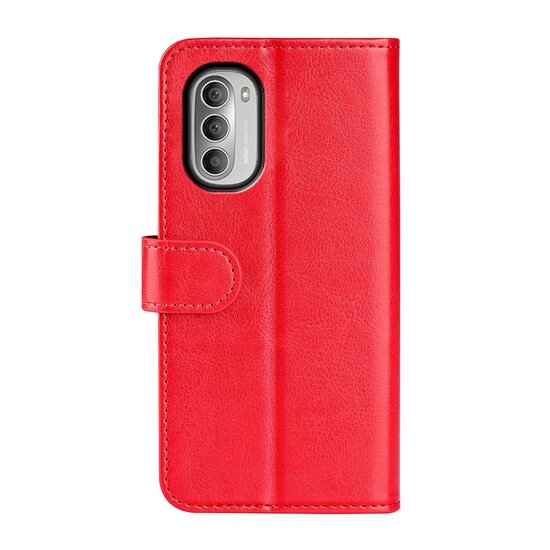 Motorola Moto G51 Hoesje - MobyDefend Wallet Book Case (Sluiting Achterkant) - Rood