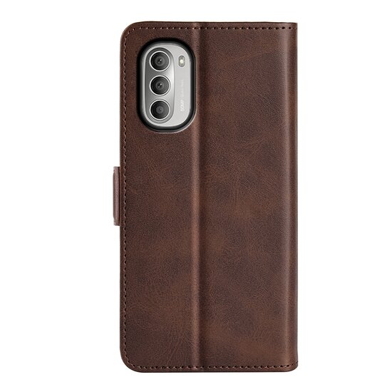 Motorola Moto G51 Hoesje, MobyDefend Luxe Wallet Book Case (Sluiting Zijkant), Bruin