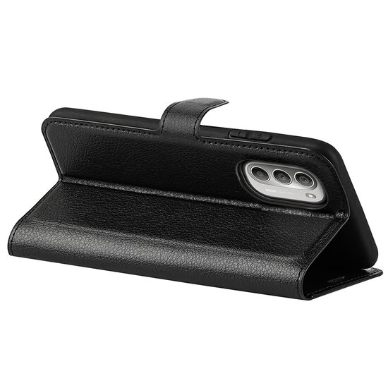 Motorola Moto G51 Hoesje - MobyDefend Kunstleren Wallet Book Case (Sluiting Voorkant) - Zwart