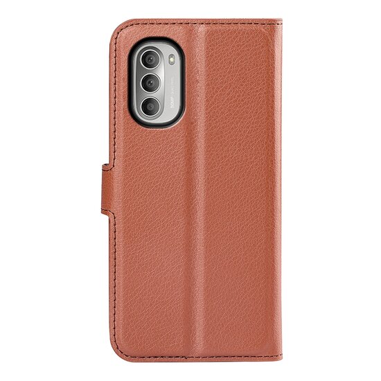 Motorola Moto G51 Hoesje, MobyDefend Kunstleren Wallet Book Case, Bruin