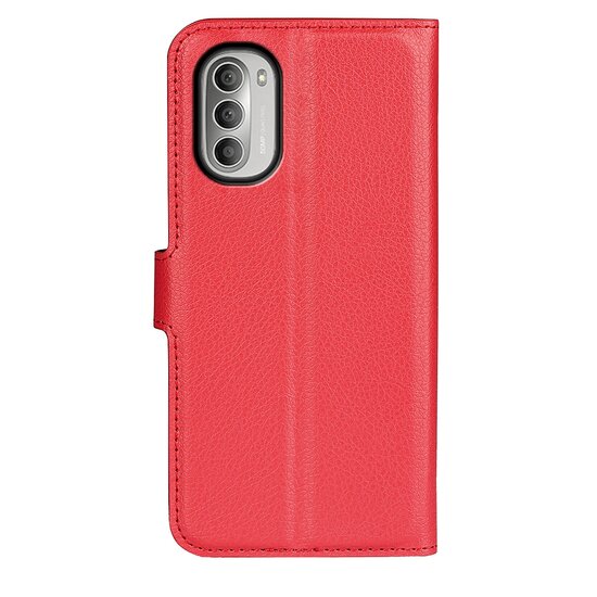 Motorola Moto G51 Hoesje, MobyDefend Kunstleren Wallet Book Case, Rood