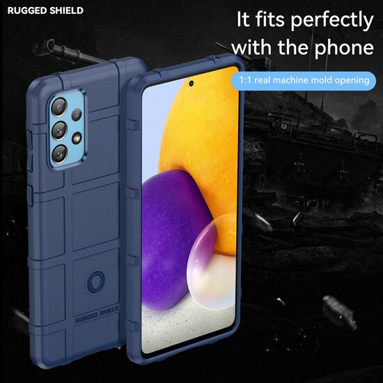 Samsung Galaxy A73 Hoesje - Mobydefend Rugged Shield TPU Backcover - Blauw