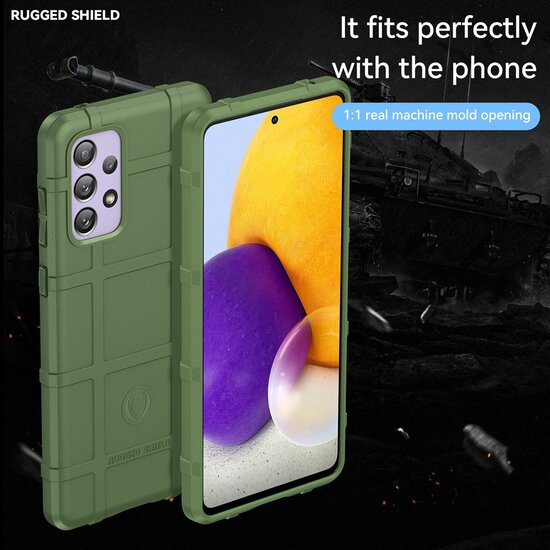 Samsung Galaxy A73 Hoesje - Mobydefend Rugged Shield TPU Backcover - Groen