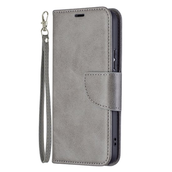 Samsung Galaxy S22 Plus (S22+) Hoesje, MobyDefend Wallet Book Case Met Koord, Grijs