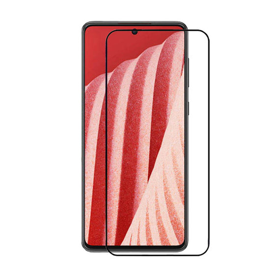 3-Pack Samsung Galaxy A73 Screenprotectors - MobyDefend Screensavers Met Zwarte Randen - Gehard Glas 