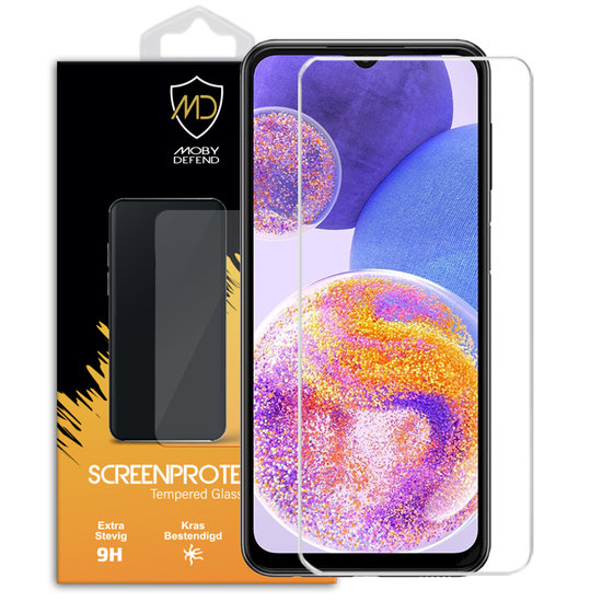 Samsung Galaxy A23 Screenprotector - MobyDefend Case-Friendly Screensaver - Gehard Glas
