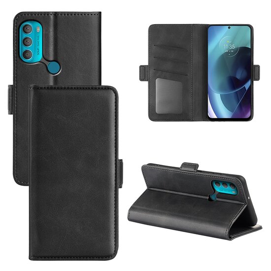 Motorola Moto G71 Hoesje - MobyDefend Luxe Wallet Book Case (Sluiting Zijkant) - Zwart