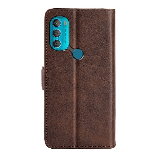 Motorola Moto G71 Hoesje - MobyDefend Luxe Wallet Book Case (Sluiting Zijkant) - Bruin