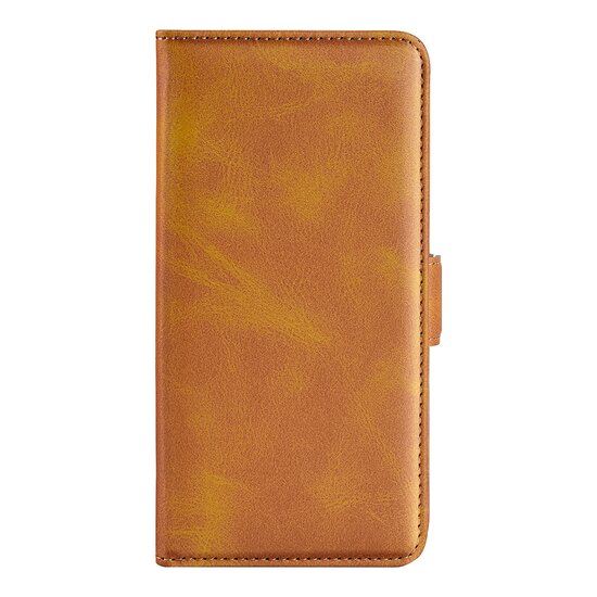 Motorola Moto G71 Hoesje, MobyDefend Luxe Wallet Book Case (Sluiting Zijkant), Lichtbruin