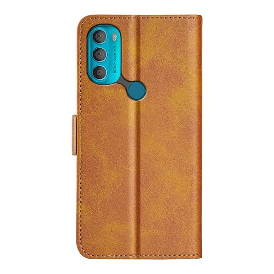 Motorola Moto G71 Hoesje - MobyDefend Luxe Wallet Book Case (Sluiting Zijkant) - Lichtbruin