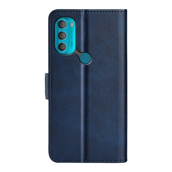 Motorola Moto G71 Hoesje, MobyDefend Luxe Wallet Book Case (Sluiting Zijkant), Blauw