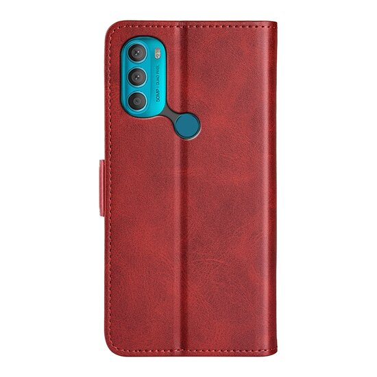 Motorola Moto G71 Hoesje - MobyDefend Luxe Wallet Book Case (Sluiting Zijkant) - Rood