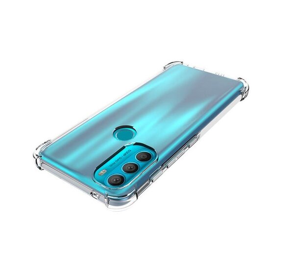 Motorola Moto G71 Hoesje, MobyDefend Transparante Shockproof TPU Gelcase, Verstevigde Hoeken, Volledig Doorzichtig