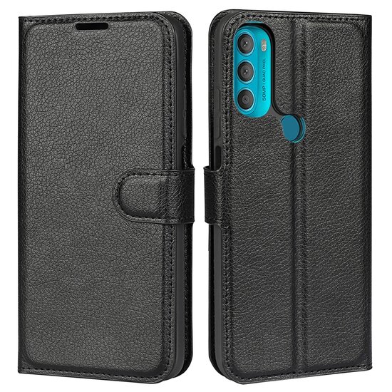 Motorola Moto G71 Hoesje, MobyDefend Kunstleren Wallet Book Case, Zwart