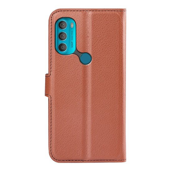 Motorola Moto G71 Hoesje, MobyDefend Kunstleren Wallet Book Case, Bruin