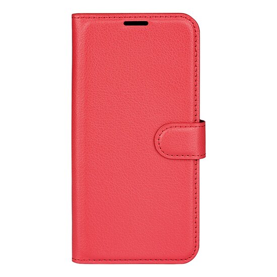 Motorola Moto G71 Hoesje, MobyDefend Kunstleren Wallet Book Case, Rood