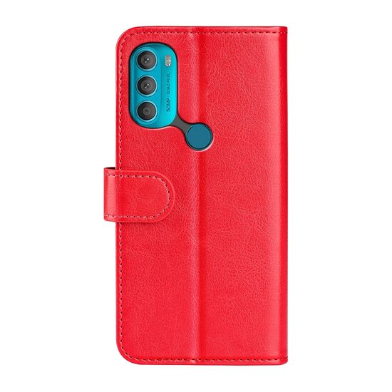 Motorola Moto G71 Hoesje, MobyDefend Wallet Book Case (Sluiting Achterkant), Rood