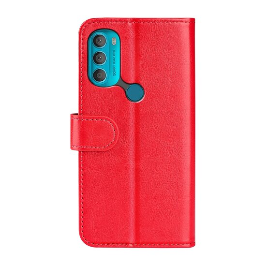Motorola Moto G71 Hoesje - MobyDefend Wallet Book Case (Sluiting Achterkant) - Rood