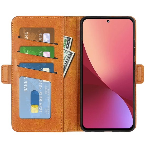 Xiaomi 12 / 12X Hoesje - MobyDefend Luxe Wallet Book Case (Sluiting Zijkant) - Lichtbruin