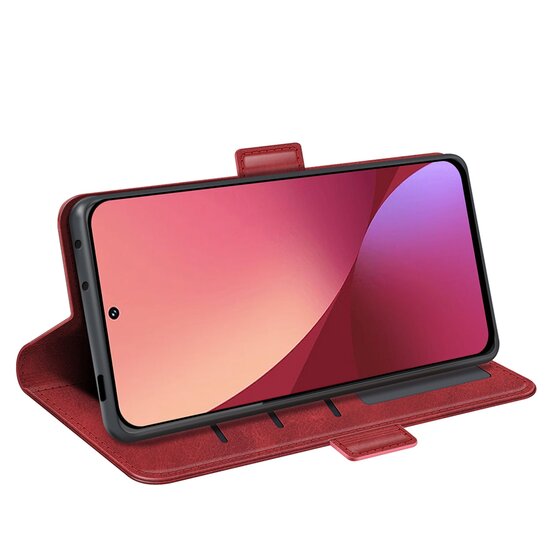 Xiaomi 12 / 12X Hoesje - MobyDefend Luxe Wallet Book Case (Sluiting Zijkant) - Rood