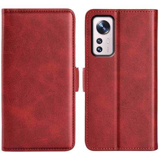 Xiaomi 12 / 12X Hoesje, MobyDefend Luxe Wallet Book Case (Sluiting Zijkant), Rood