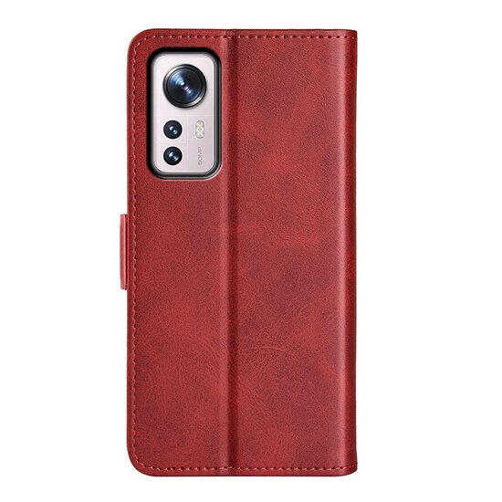 Xiaomi 12 / 12X Hoesje - MobyDefend Luxe Wallet Book Case (Sluiting Zijkant) - Rood