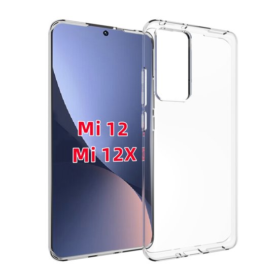 Xiaomi 12 / 12X Hoesje, MobyDefend Transparante TPU Gelcase, Volledig Doorzichtig