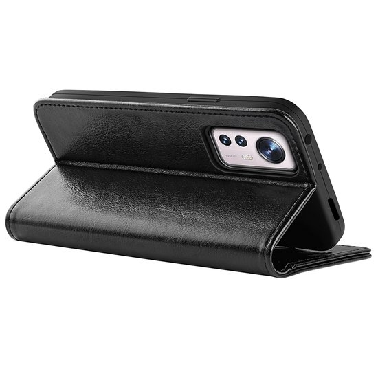 Xiaomi 12 / 12X Hoesje, MobyDefend Wallet Book Case (Sluiting Achterkant), Zwart