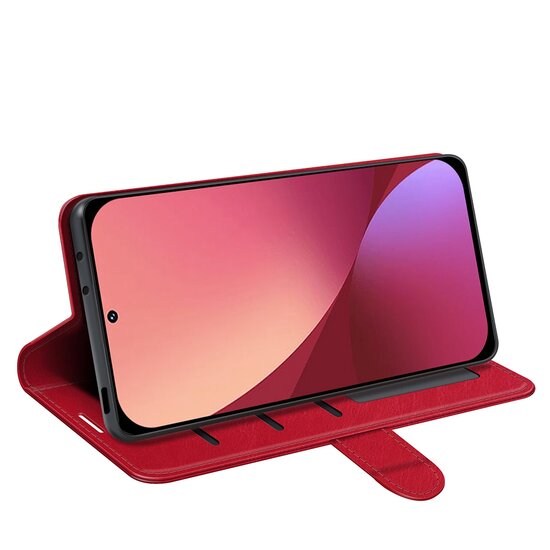 Xiaomi 12 / 12X Hoesje - MobyDefend Wallet Book Case (Sluiting Achterkant) - Rood