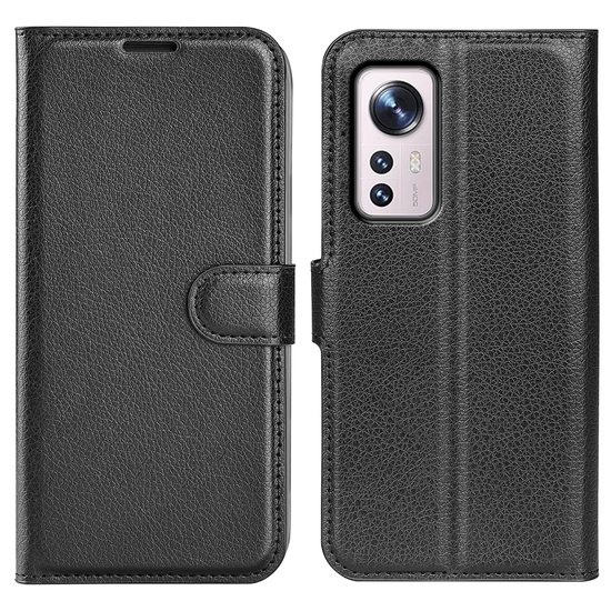 Xiaomi 12 / 12X Hoesje, MobyDefend Kunstleren Wallet Book Case, Zwart