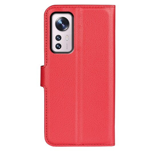 Xiaomi 12 / 12X Hoesje, MobyDefend Kunstleren Wallet Book Case, Rood