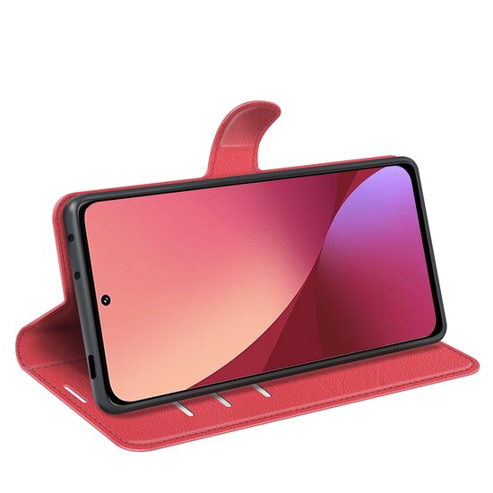 Xiaomi 12 / 12X Hoesje - MobyDefend Kunstleren Wallet Book Case (Sluiting Voorkant) - Rood