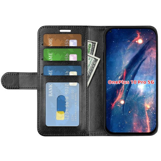 OnePlus 10 Pro Hoesje - MobyDefend Wallet Book Case (Sluiting Achterkant) - Zwart