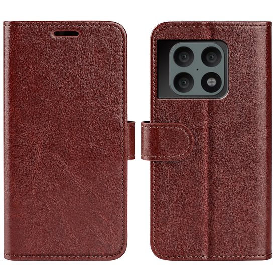 OnePlus 10 Pro Hoesje, MobyDefend Wallet Book Case (Sluiting Achterkant), Bruin